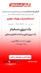 استخدام حسابدار و نیروی اداری مجازی در شرکت واردات خودرو