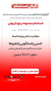 استخدام ادمین پاسخگویی پلتفرم‌ها در مجموعه برنج داریوش
